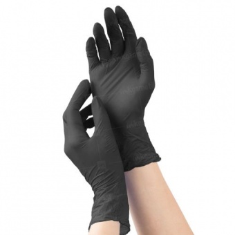 MediOk Перчатки нитриловые черные размер L 100 шт (50 пар)